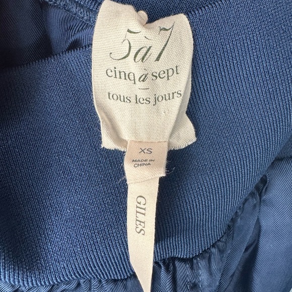 Cinq à Sept Navy Blue Gilles Satin Joggers | Size XS - Picture 4 of 7